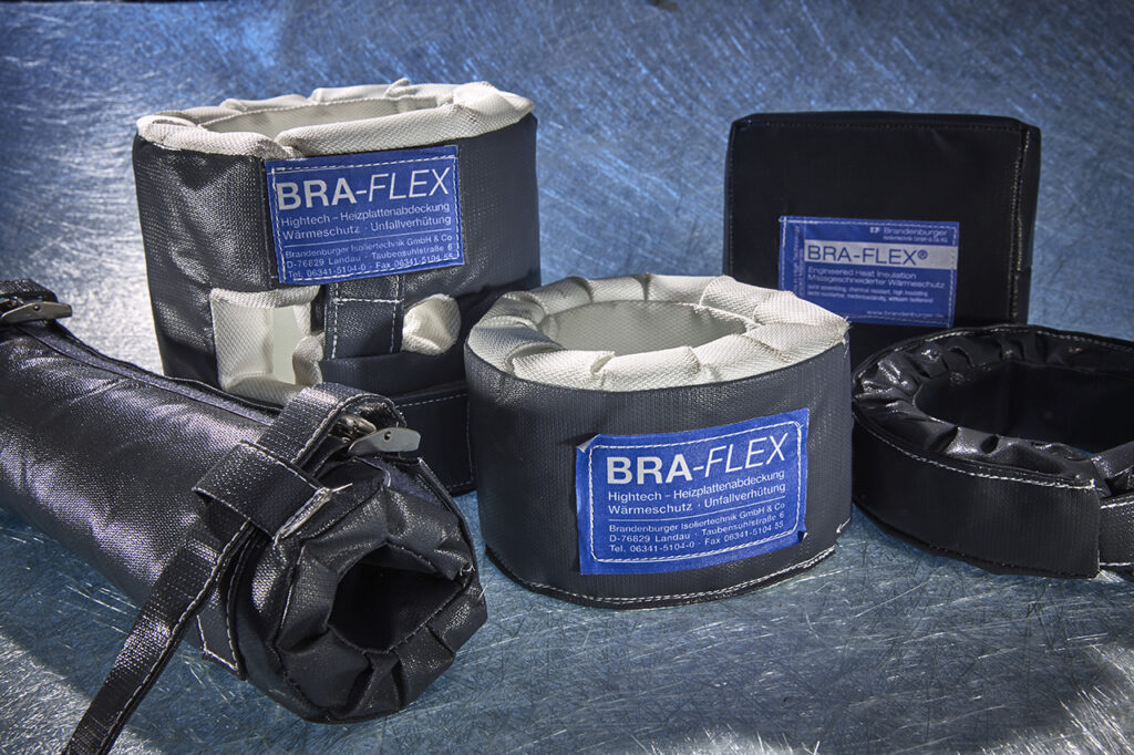 Collage of 5 Brandenburger BRA FLEX products on metal surface