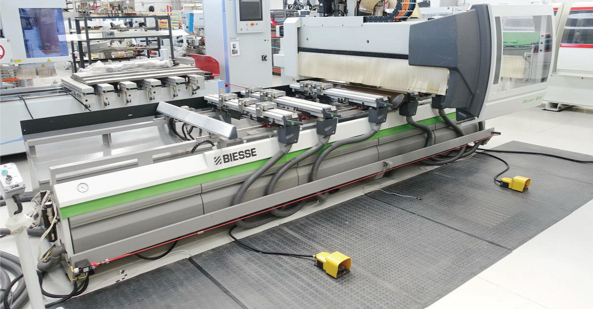 Biesse Rover B 4.40 on a process floor