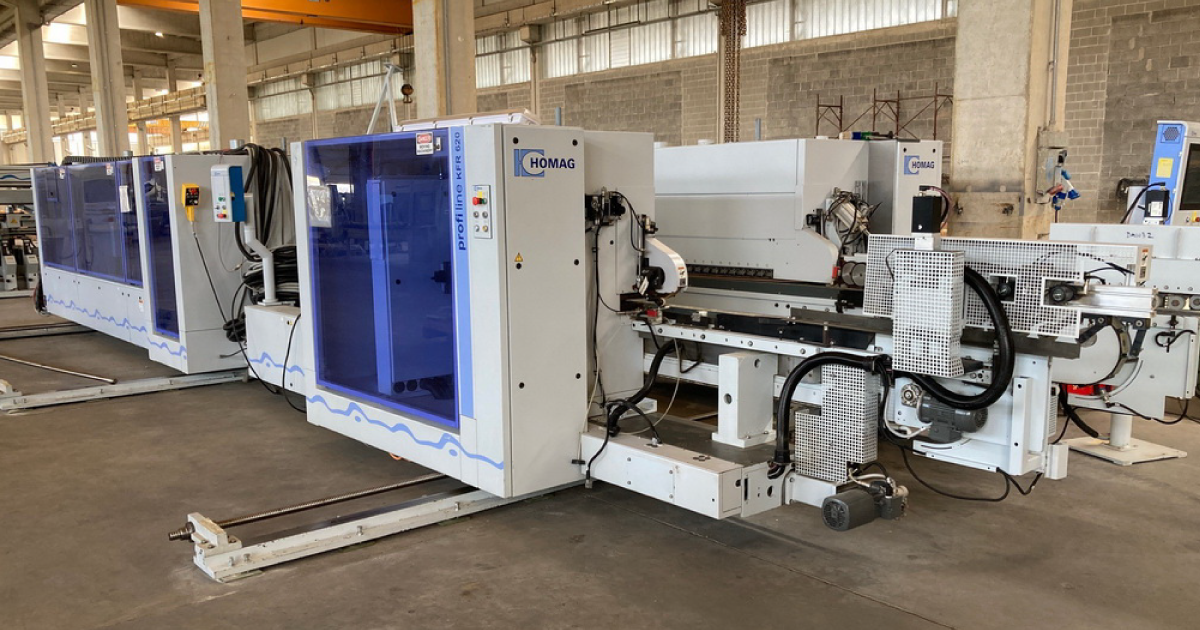 a 500LINE of Double-side Sizing-Milling & Edge Banding machine in a factory
